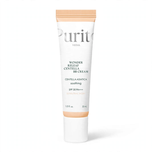 PURITO WONDER RELEAF CENTELLA  SPF 30 PA +++ 13 NEUTURAL IVORY BB CREAM COVERAGE FOR THE FACE 30 ML