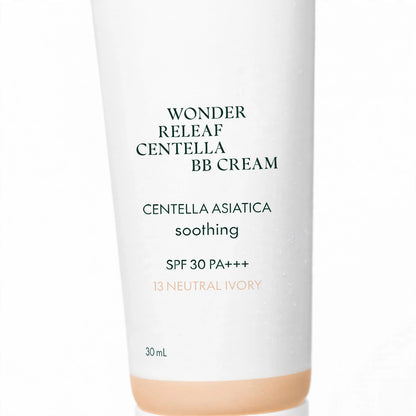 PURITO WONDER RELEAF CENTELLA  SPF 30 PA +++ 13 NEUTURAL IVORY BB CREAM COVERAGE FOR THE FACE 30 ML
