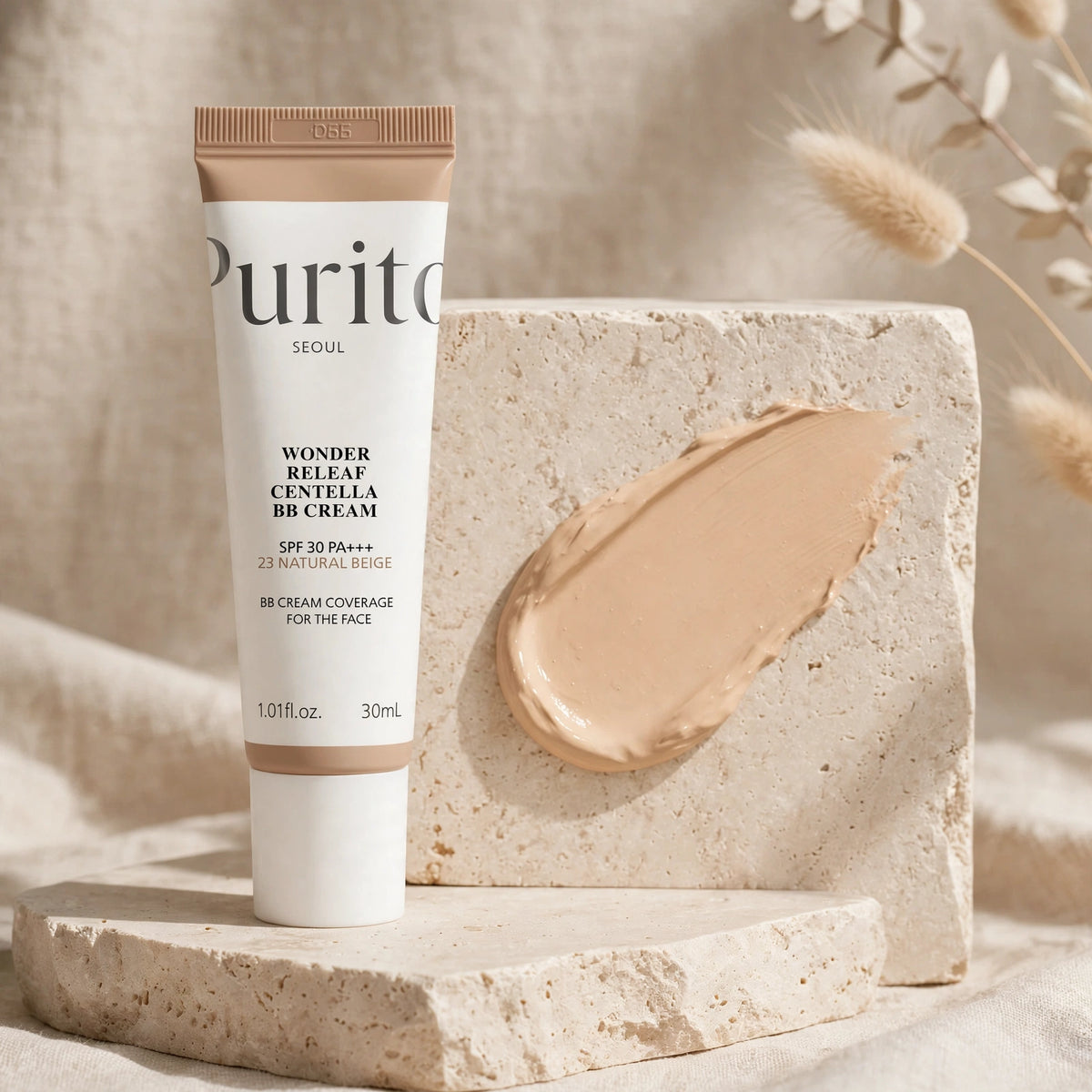 PURITO WONDER RELEAF CENTELLA SPF 30 PA +++ 23 NATURAL BEIGE BB CREAM COVERAGE FOR THE FACE 30 ML