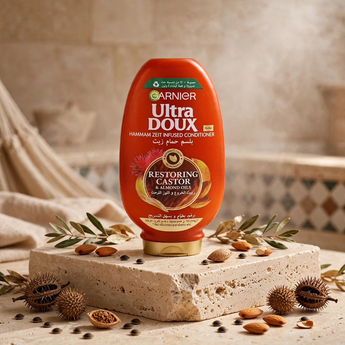 Garnier Ultra Doux Restoring Hair Conditioner Castor Almond Oils 360ml