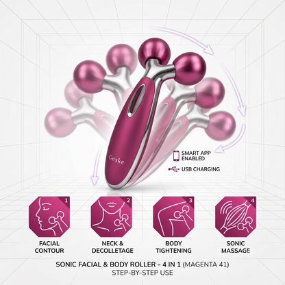 Geske Sonic Facial & Body Roller 4 In 1