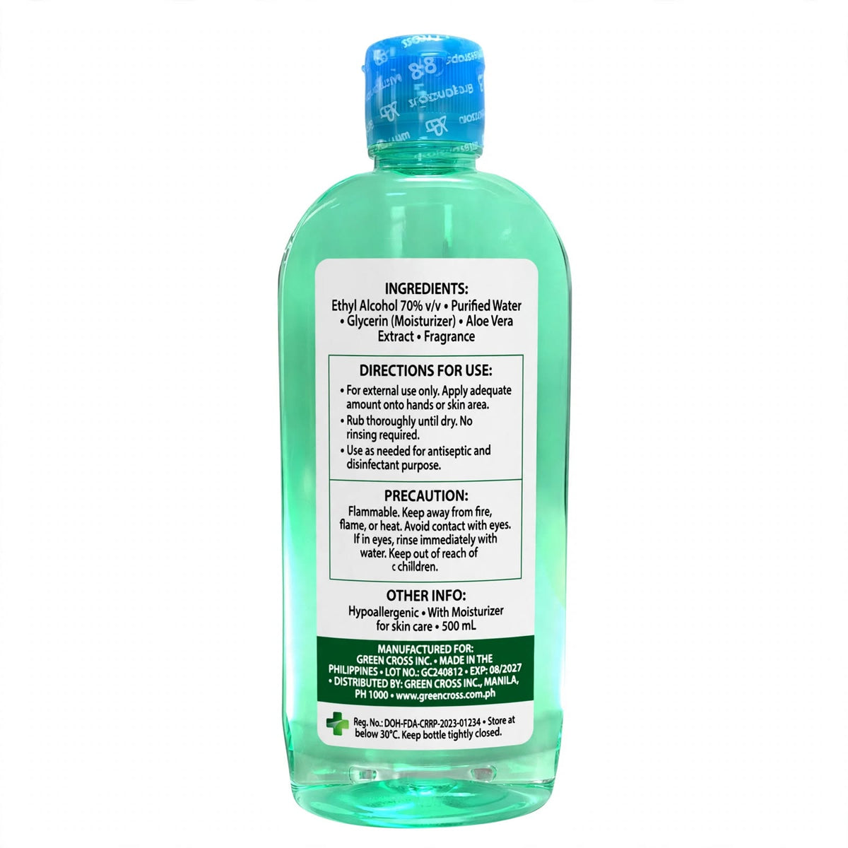 Green Cross Ethyl Alcohol 70% Disinfectant Solution 250ml