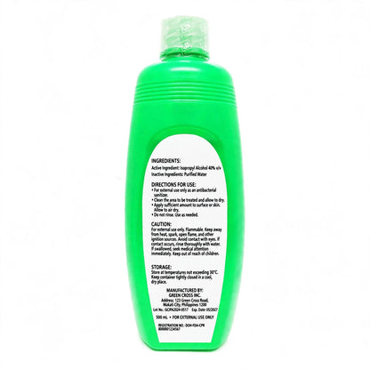 Green Cross Isopropyl Alcohol 40% Antibacterial Solution 500ml