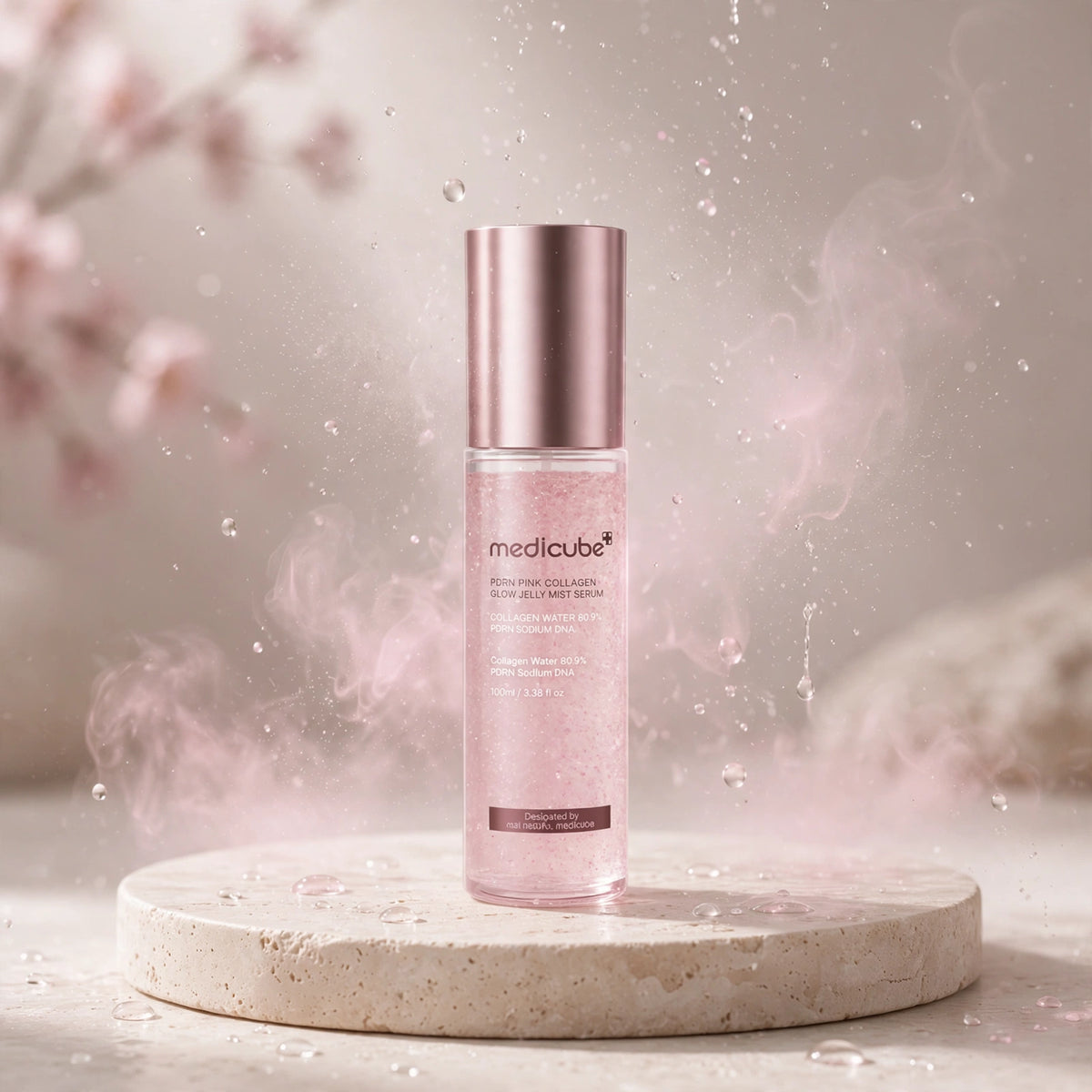 MEDICUBE PDRN PINK COLLAGEN GLOW JELLY MIST SERUM  COLLAGEN SERUM WATER 80.9%  100 ML