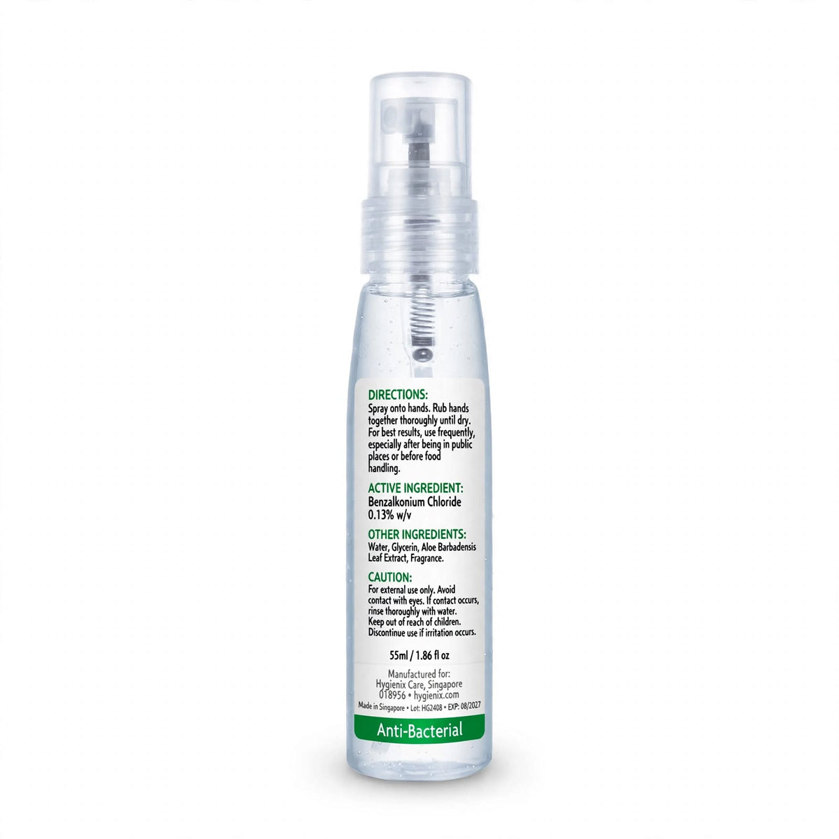 Hygienix Antibacterial Hand Spray 55ml