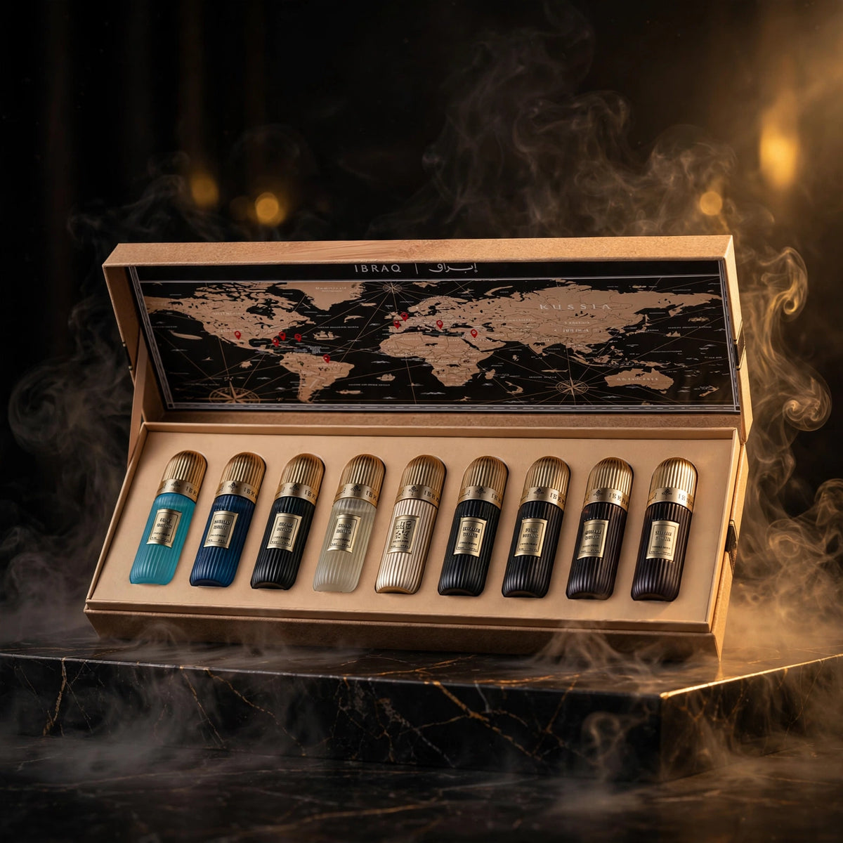IBRAQ Tobacco Fragrance Set with 9 Mini Perfumes 20ml