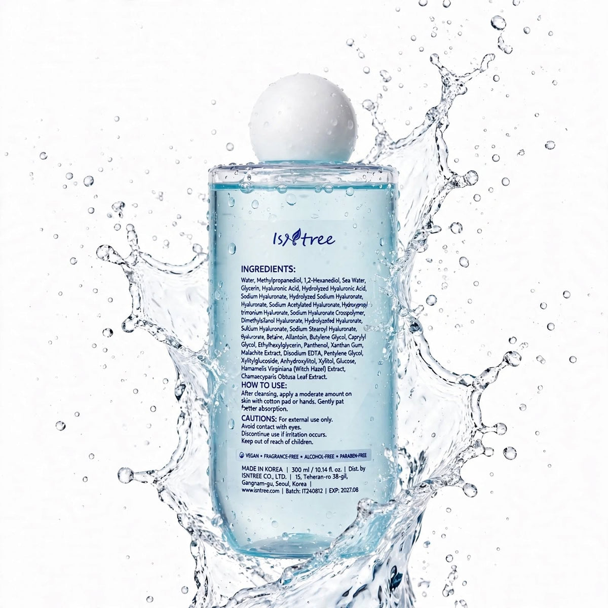Isntree Hyaluronic Acid Ultra-Low Molecular Toner Bottle 300ml