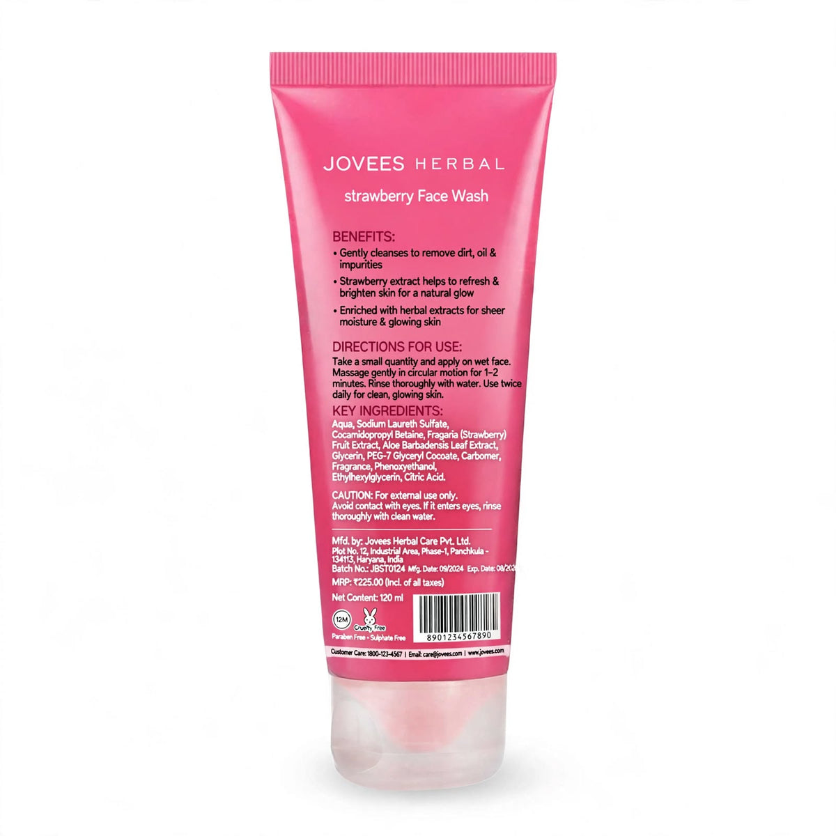 Jovees Herbal Strawberry Moisturizing Face Wash 120ml