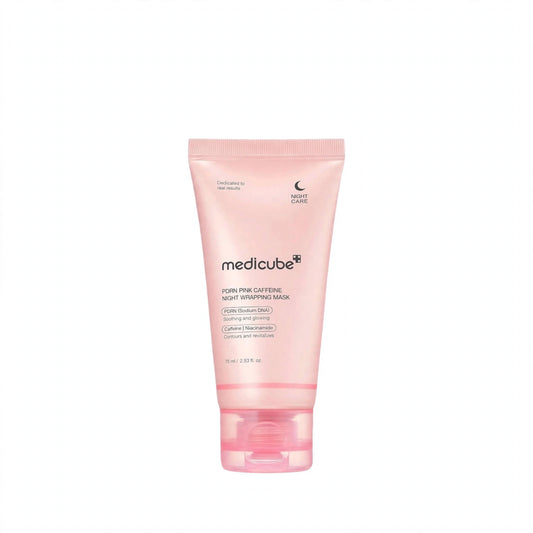 MEDICUBE PDRN PINK CAFFEINE NIGHT WRAPPING MASK PDRN (SODIUM DNA ) CAFFEINE NIACINAMIDE 75 ML