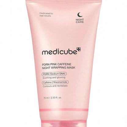 MEDICUBE PDRN PINK CAFFEINE NIGHT WRAPPING MASK PDRN (SODIUM DNA ) CAFFEINE NIACINAMIDE 75 ML