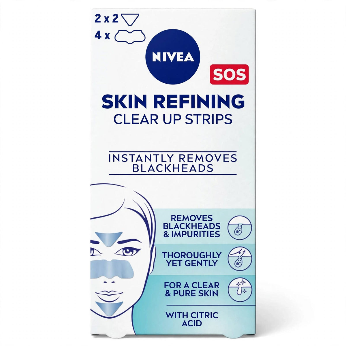NIVEA SOS Skin Refreshing Clear-Up Strips with Citric Acid