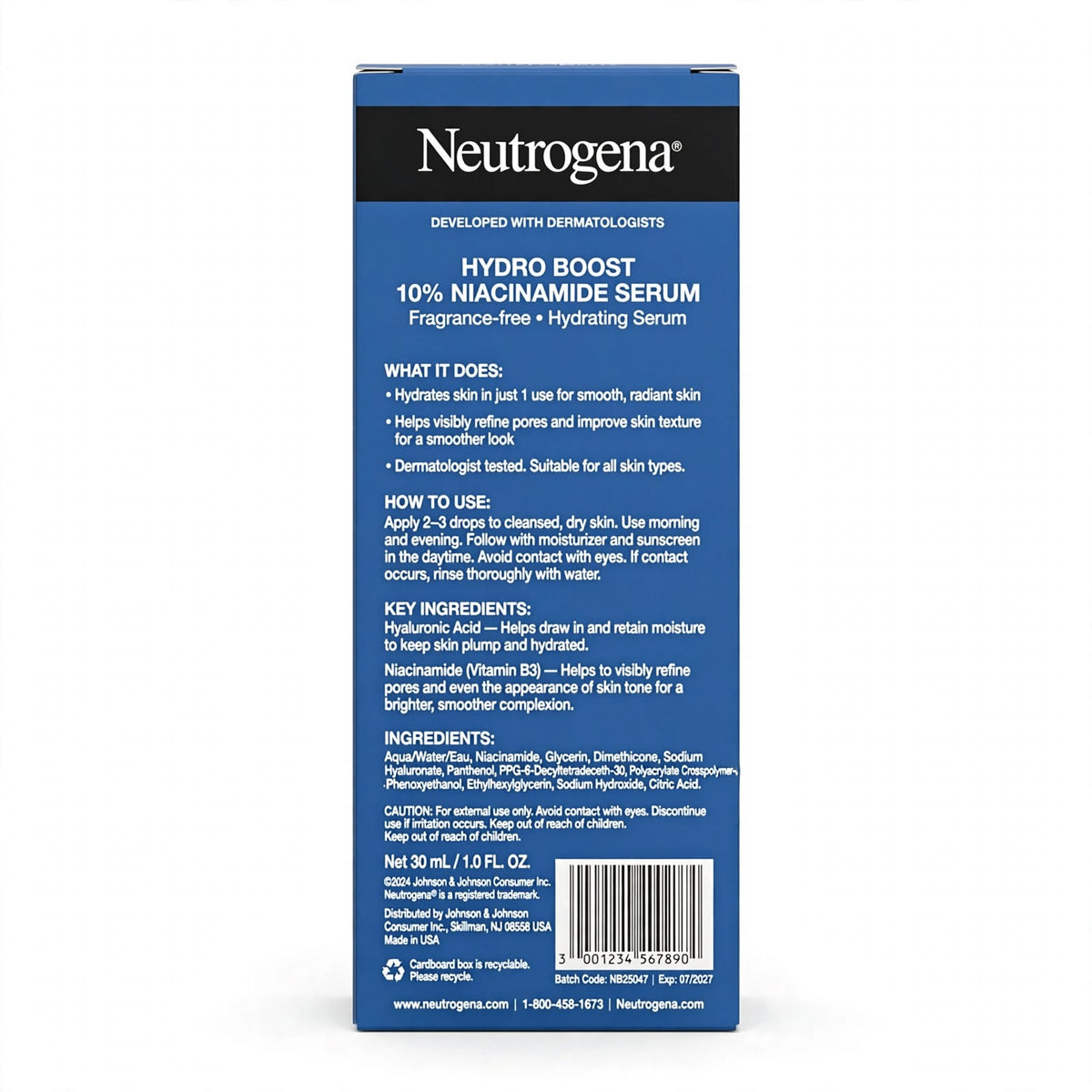 Neutrogena Hydro Boost Hyaluronic Acid Niacinamide Serum 30ml