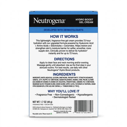 Neutrogena Hydro Boost Gel Cream Dry Skin 50ml