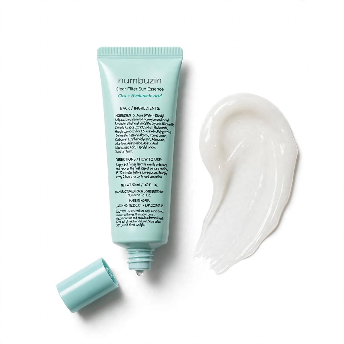 Numbuzin No.1 NAD Clear Filter Sunscreen Essence 50ml