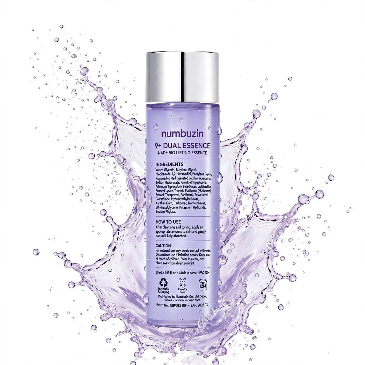 Numbuzin NAD+ PDRN Glow Toner with 50 Peptides 150ml