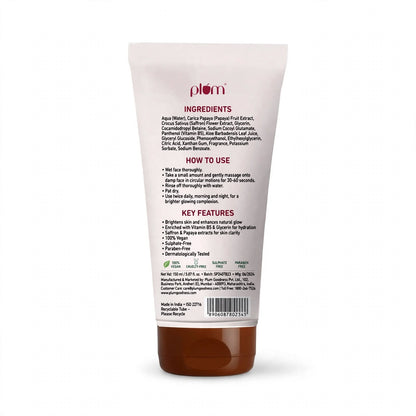 Plum Saffron & Papaya Glow Facial Cleanser 150ml
