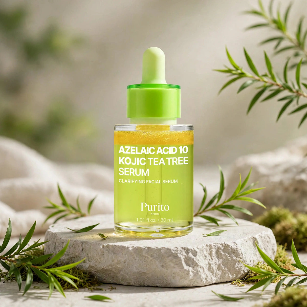 PURITO AZELAIC ACID 10 KOJIC TEA TREE SERUM CLARIFYING FACIAL SERUM 30 ML