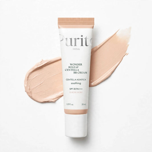 PURITO WONDER RELEAF CENTELLA SPF 30 PA +++ 15 ROSE IVORY  BB CREAM COVERAGE FOR THE FACE 30 ML