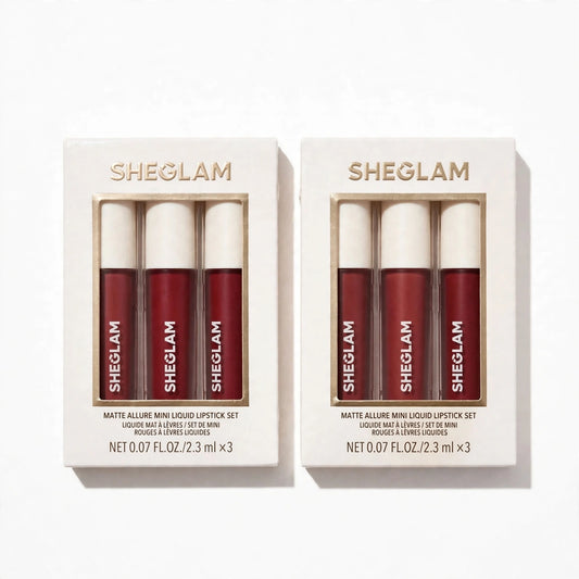 SHEGLAM MATTE ALLURE MINI LIQUID LIPSTICK SET DE MINI ROUGE A LEVRES LIQUIDE METTE ALLURE 2.3 ML  3 PCS