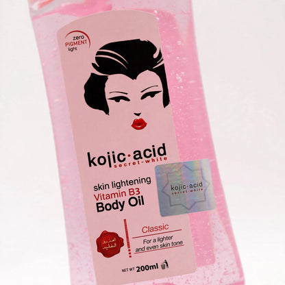 kojic acid skin lightening vita b3 body oil 200 ml