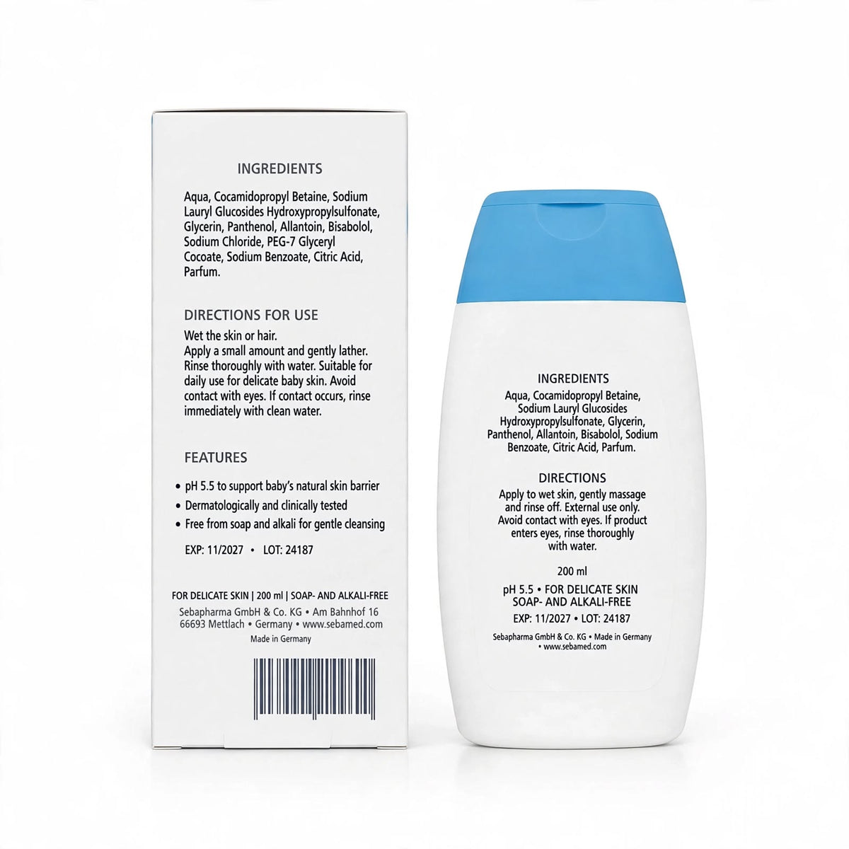 Sebamed Baby Delicate Skin Wash with Allantoin 200ml