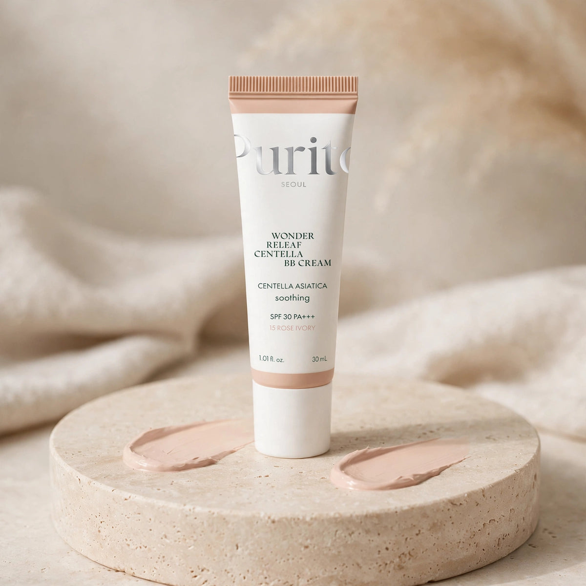 PURITO WONDER RELEAF CENTELLA SPF 30 PA +++ 15 ROSE IVORY  BB CREAM COVERAGE FOR THE FACE 30 ML
