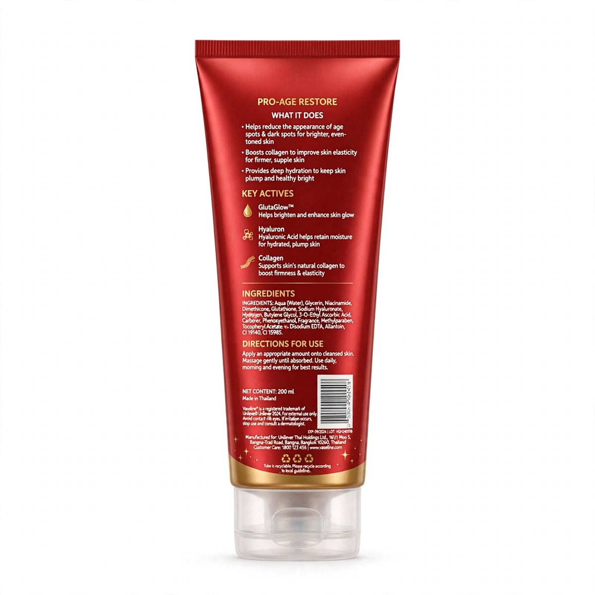 Vaseline Gluta-Hya Serum Burst Pro-Age Restore Lotion 200ml