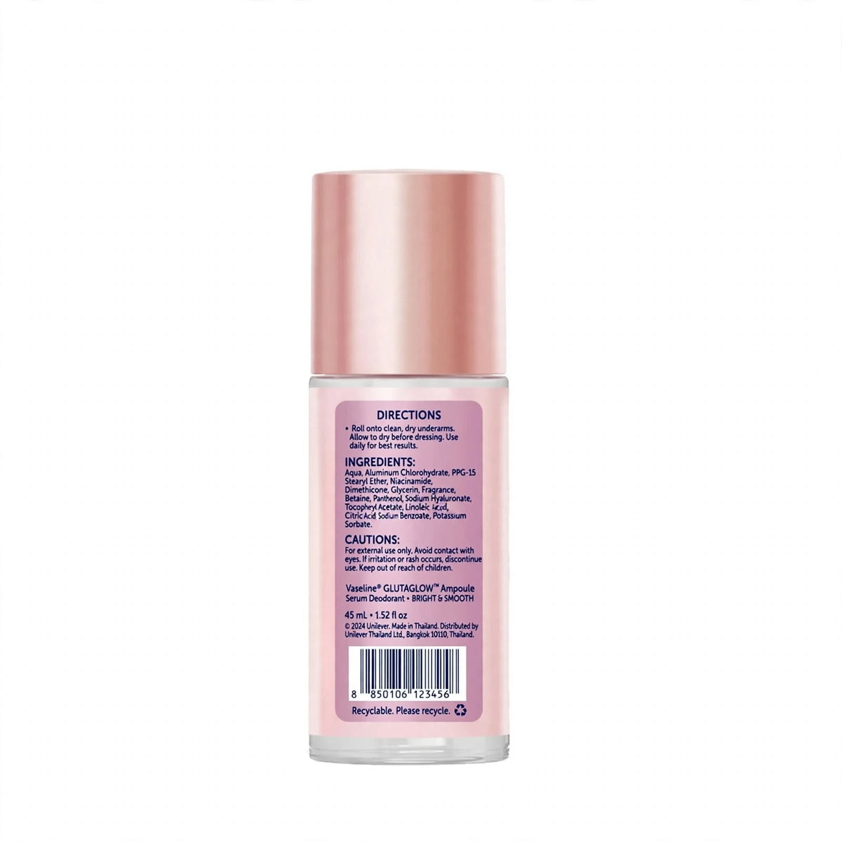 Vaseline GlutaGlow Ampoule Deodorant Serum 45ml Bright & Smooth