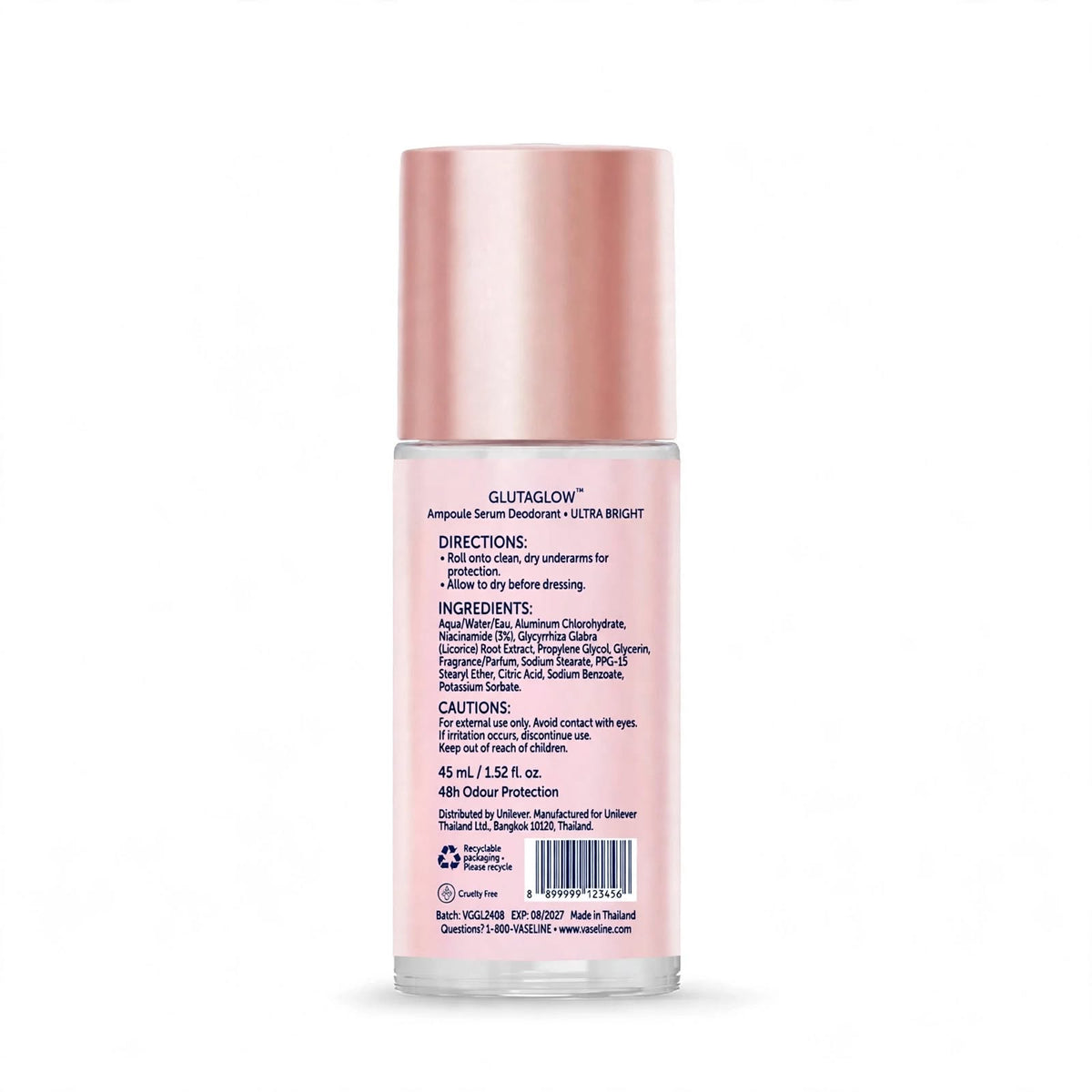 Vaseline GlutaGlow Ampoule Deodorant Serum Ultra Bright 45ml