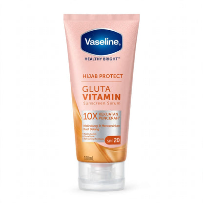 Vaseline Healthy Bright Hijab Protect Gluta Vitamin Sunscreen Serum SPF 20 180ml