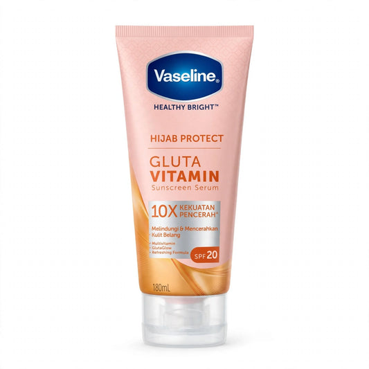 Vaseline Healthy Bright Hijab Protect Gluta Vitamin Sunscreen Serum SPF 20 180ml