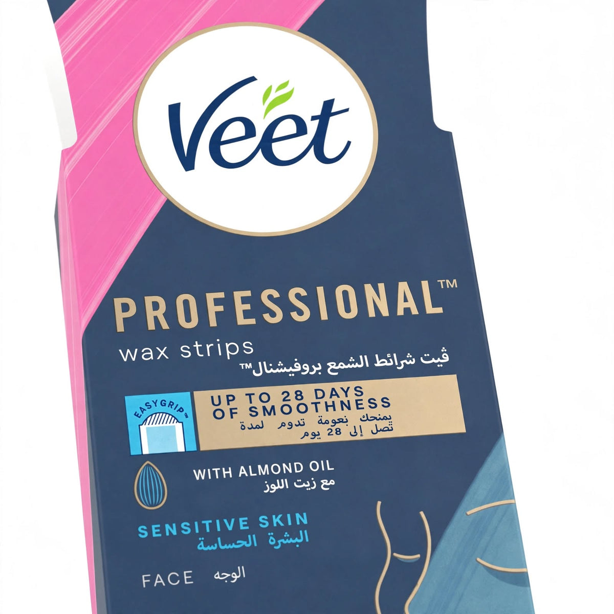 Veet Professional Face Wax Strips with Almond Oil 20 Strips