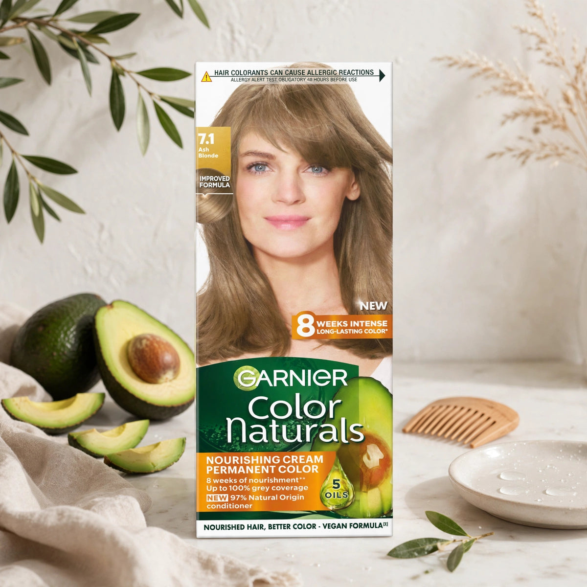 Garnier Natural Hair Color Ash Blonde 7.1