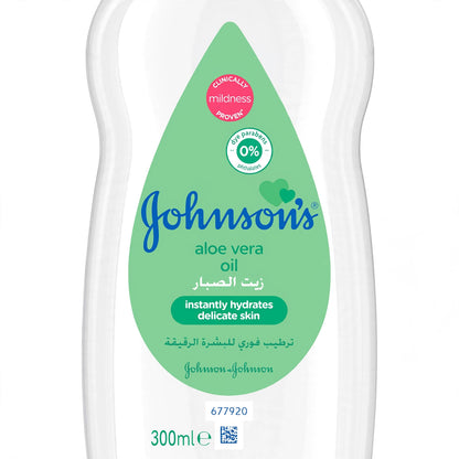 Jhonsons aloe vera oil instanly hydrates delicate skin 300 ml