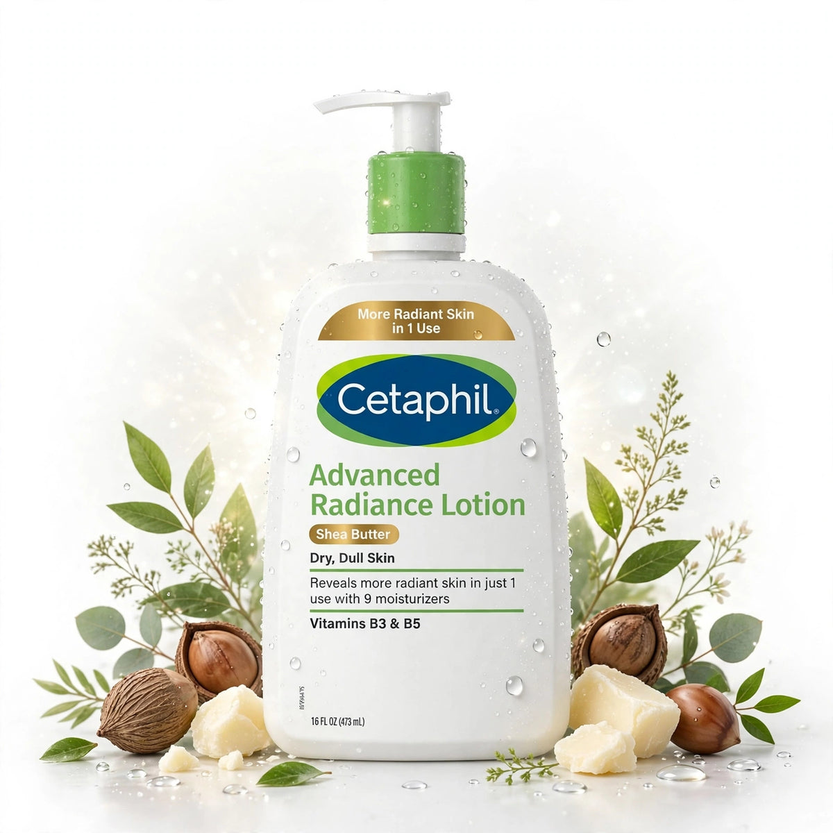 Cetaphil Advanced Radiance Shea Butter Lotion Dry, Dull Skin Vitamin B3&B5 591ml