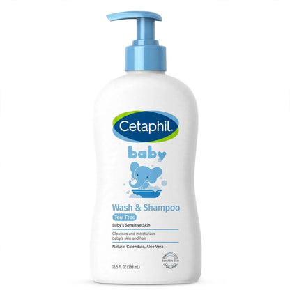 Cetaphil Baby Wash & Shampoo Tear Free for Baby's Sensitive Skin, 399ml
