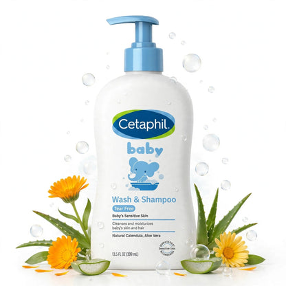 Cetaphil Baby Wash & Shampoo Tear Free for Baby's Sensitive Skin, 399ml
