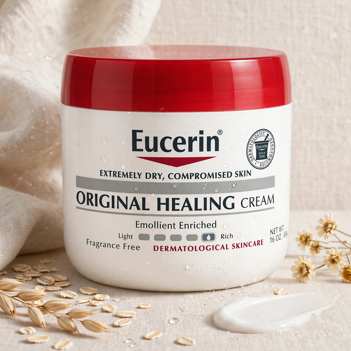 Eucerin Original Healing Emollient Cream For Dry Skin, 454G
