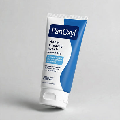 PanOxyl Acne Creamy Wash for Face & Body, 4% Benzoyl Peroxide Acne Treatment Wash Daily Control, 170g
