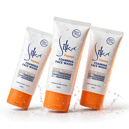 Silka Papaya Foaming Face Wash, 50Ml