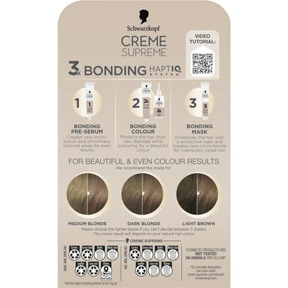 Schwarzkopf Creme Supreme Full Kit Permanent Hair Coloration 7-16 Cool Ash Dark Blonde