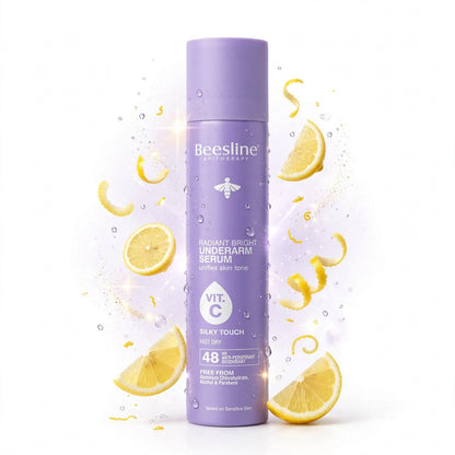 Beesline apitherappy  Radiant Bright  Underarm Serum 48H Antiperspirant Deodorant Spray With Vitamin C For Sensitive Skin, 150Ml