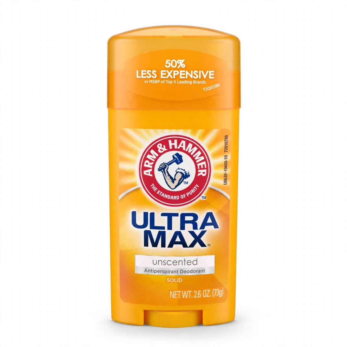 Arm & Hammer Ultra Max  Unscented Antiperspirant Deodorant Solid , 73G