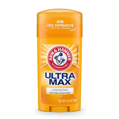 Arm & Hammer Ultra Max  Unscented Antiperspirant Deodorant Solid , 73G