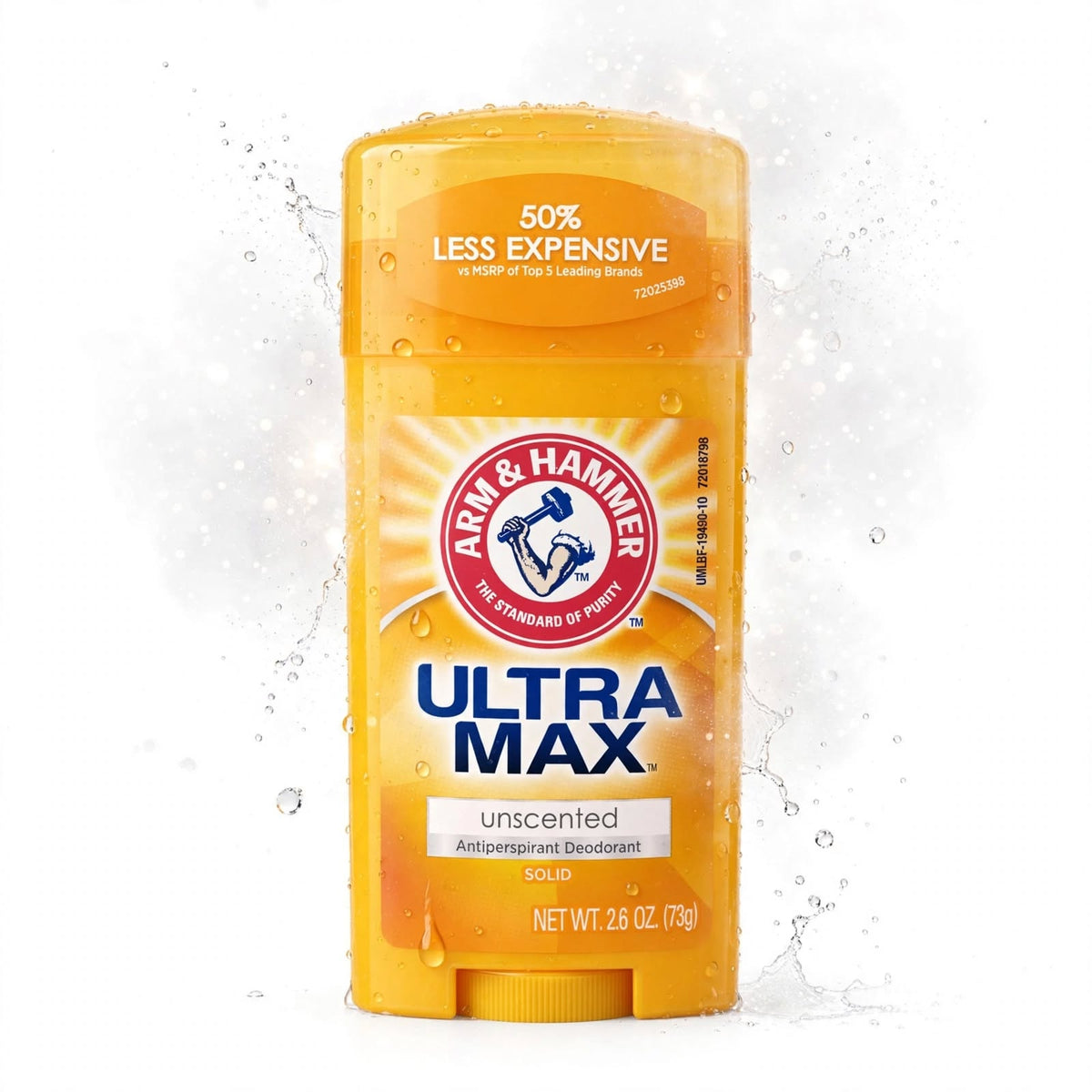 Arm & Hammer Ultra Max  Unscented Antiperspirant Deodorant Solid , 73G