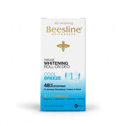 BEESLINE APITHERAPY NATURTAL WHITENING ROLL -ON DEO COOL BREEZE 4 IN 1 FORMULA 50 ML
