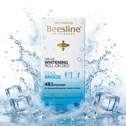 BEESLINE APITHERAPY NATURTAL WHITENING ROLL -ON DEO COOL BREEZE 4 IN 1 FORMULA 50 ML