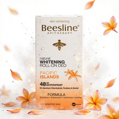 BEESLINE APITHERAPY NATURTAL WHITENING ROLL -ON DEO PACIFIC ISLANDS 4 IN 1 FORMULA 50 ML