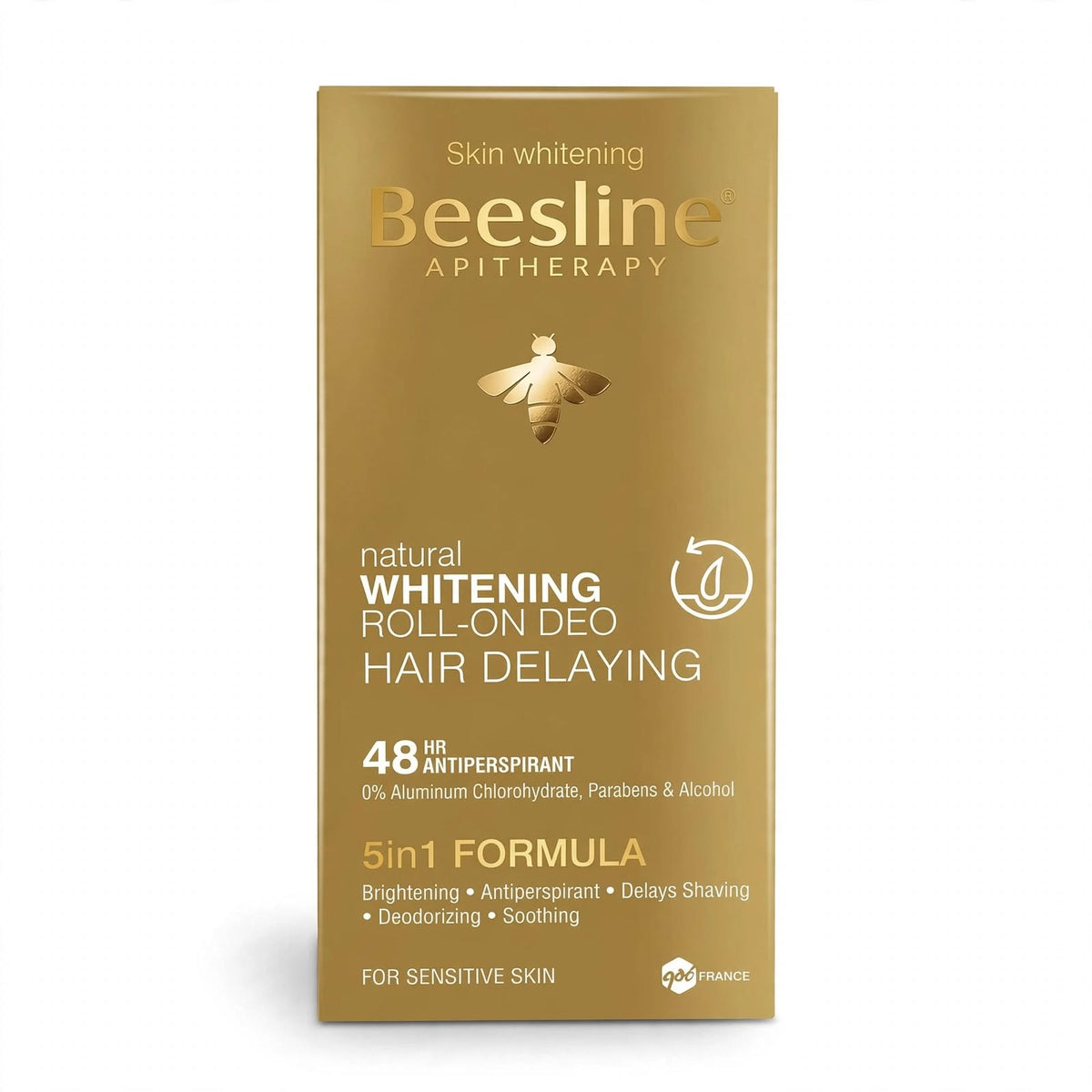 BEESLINE APITHERAPY NATURTAL WHITENING ROLL -ON DEO HAIR DELAYING  5 IN 1 FORMULA 50 ML