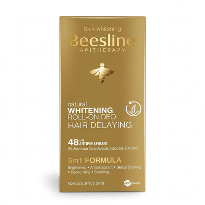 BEESLINE APITHERAPY NATURTAL WHITENING ROLL -ON DEO HAIR DELAYING  5 IN 1 FORMULA 50 ML